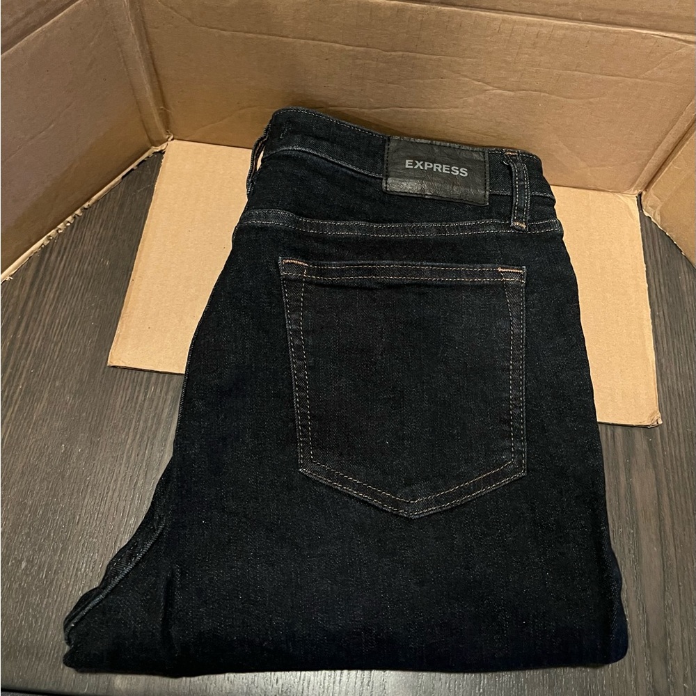 Express Slim straight Dark Denim Jeans